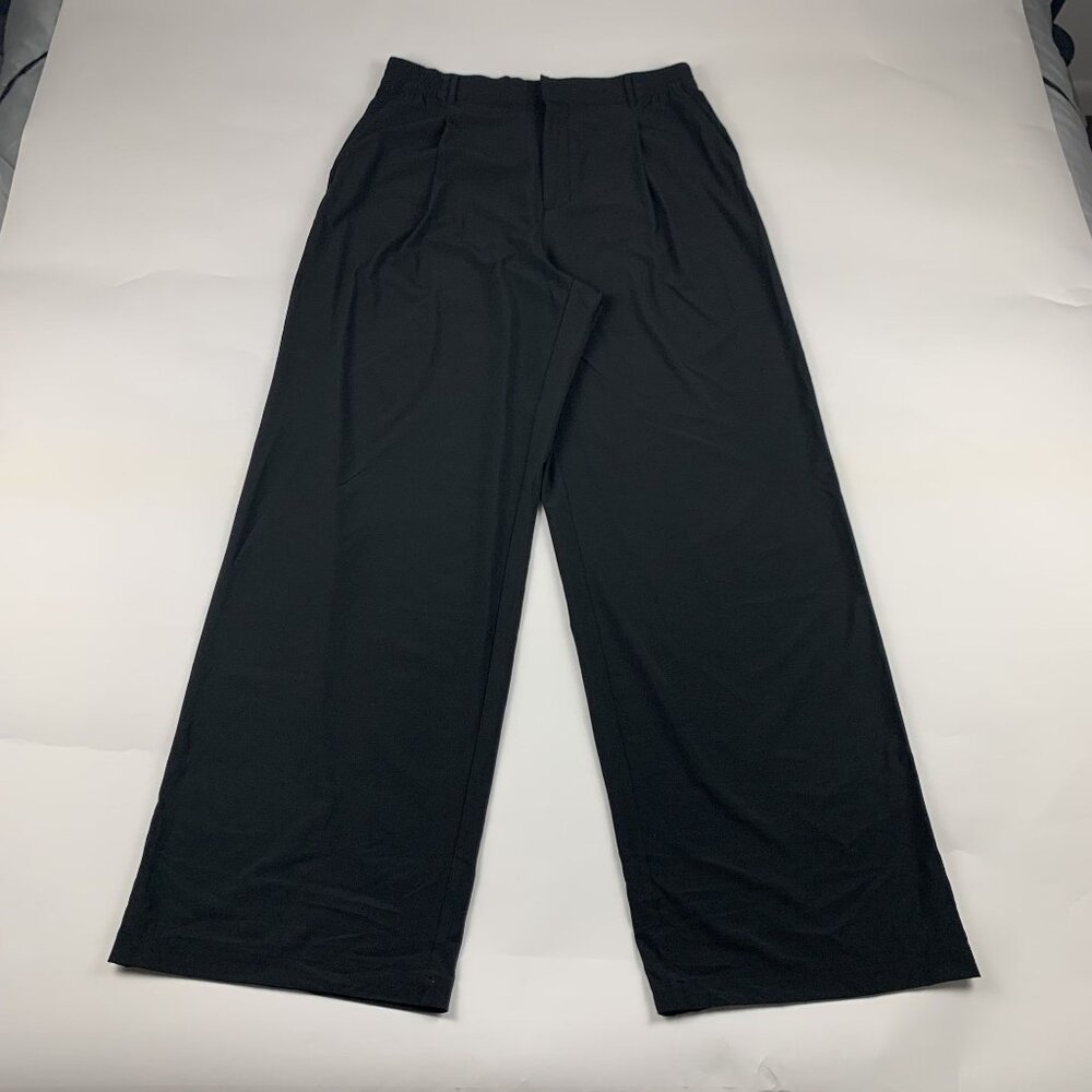 TALL Gap Fit Black Lightweight Stretch High Rise Wide Leg Trouser Pant LT